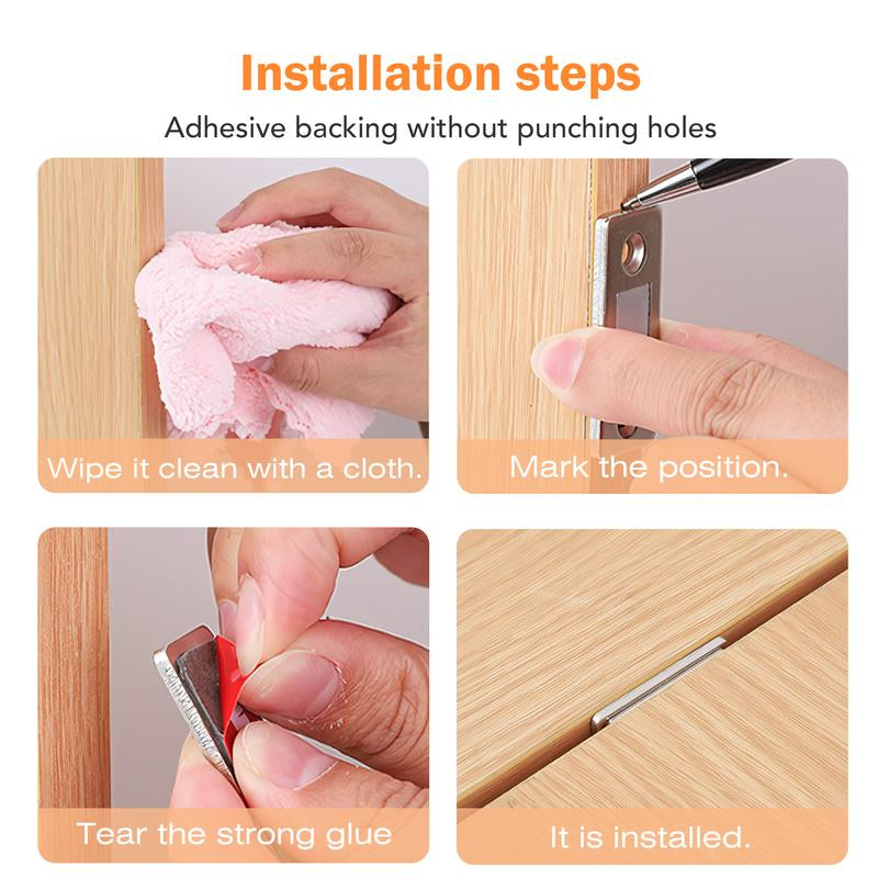 16 Counts Cabinet Magnetic Catch without Punching, Versatile for Cabinets, Drawers & Windows