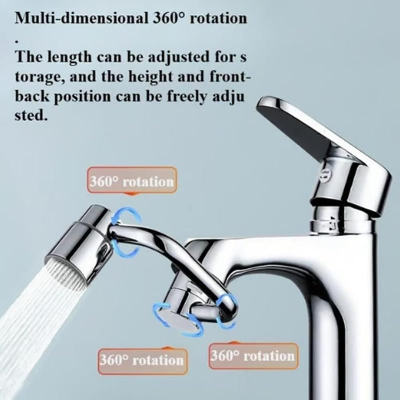 Rotatable Faucet Aerator Extension - for Effortless, All-Angle Control, Rotating Swivel Faucet Aerator Extender, Kitchen Bathroom Sink Faucets Sprayer Attachment with 2 Mode Splash(1Pc)