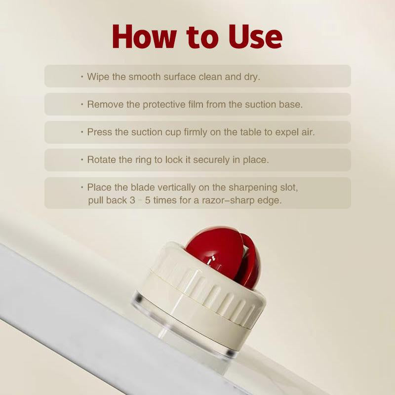 Sharpener | Portable Rapid  Sharpener & Kitchen  Sharpener (With Suction Base) | for Knives, Scissors, Cleavers & Outdoor Tools | Sharpener (Non-Slip)