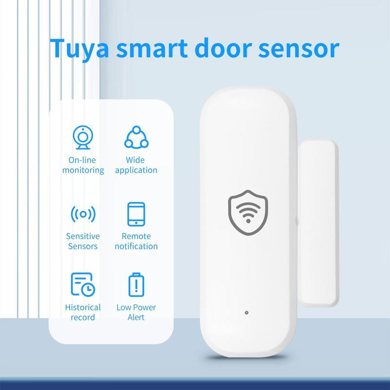 Yfk-Tuya Wifi Smart Door Window Sensor - Real-Time Security Alerts Compatible with Alexa & Google Home for Enhanced Smart Home Security