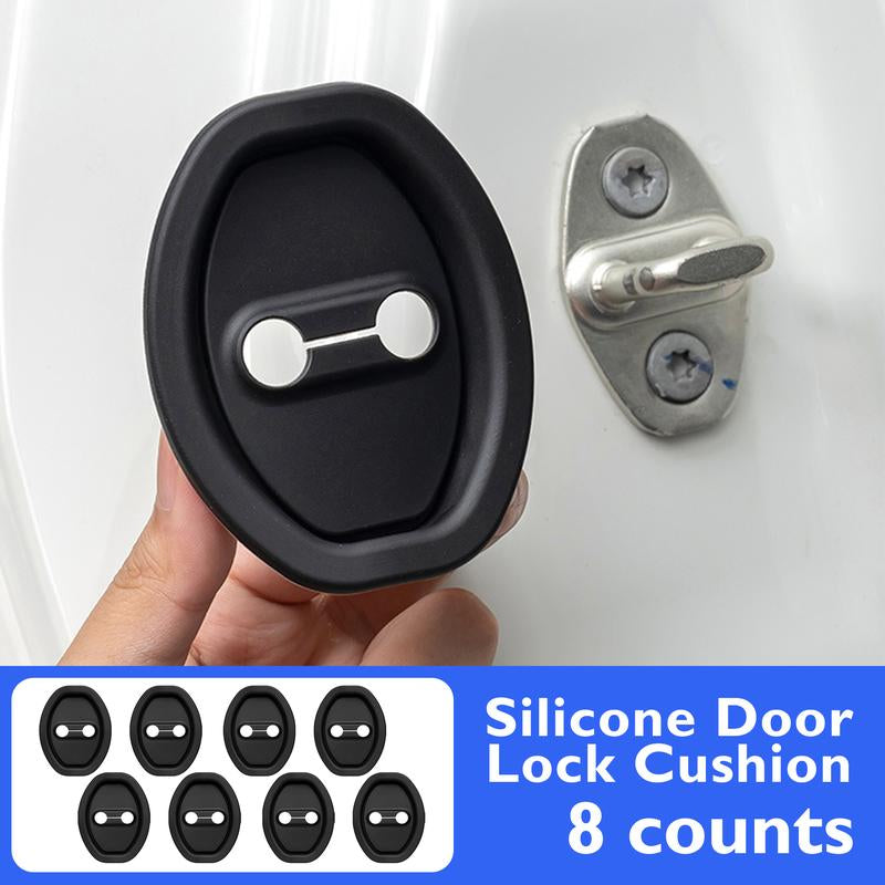 8 Counts Door Latch Lock Cover, Durable Car Accessories to Protect Door Latches, Easy Install Self-Stick Design for Auto Use