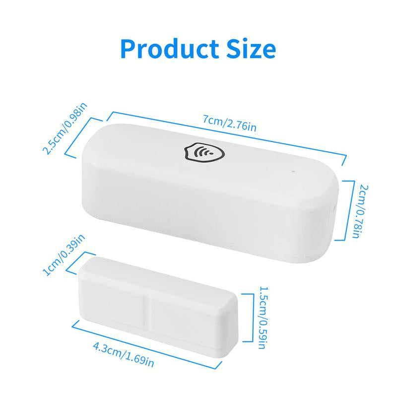 Yfk-Tuya Wifi Smart Door Window Sensor - Real-Time Security Alerts Compatible with Alexa & Google Home for Enhanced Smart Home Security