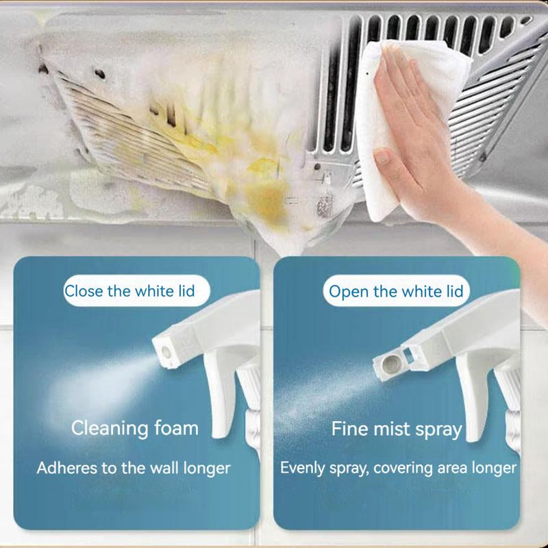 All Purpose Cleaner 2025 Upgrade Grease Cleaner Kitchen Foam Grime Remover for Stubborn Kitchen Dirt Multifunctional Degreasing Power Fast Thorough Cleaning Gentle Safe Formula