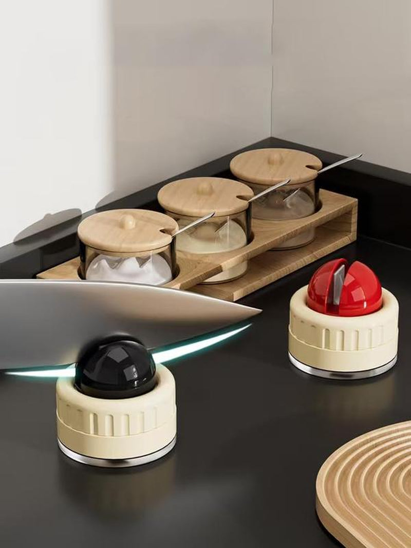 Sharpener | Portable Rapid  Sharpener & Kitchen  Sharpener (With Suction Base) | for Knives, Scissors, Cleavers & Outdoor Tools | Sharpener (Non-Slip)