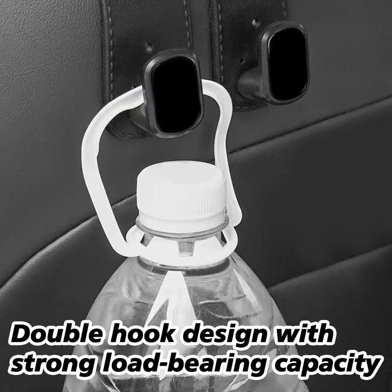 4 Counts Car Seat Headrest Hook, Improved Car Seat Back Double Hooks for Kids' Toys Hats Masks Sunglasses, Soft Gentle Faux Leather