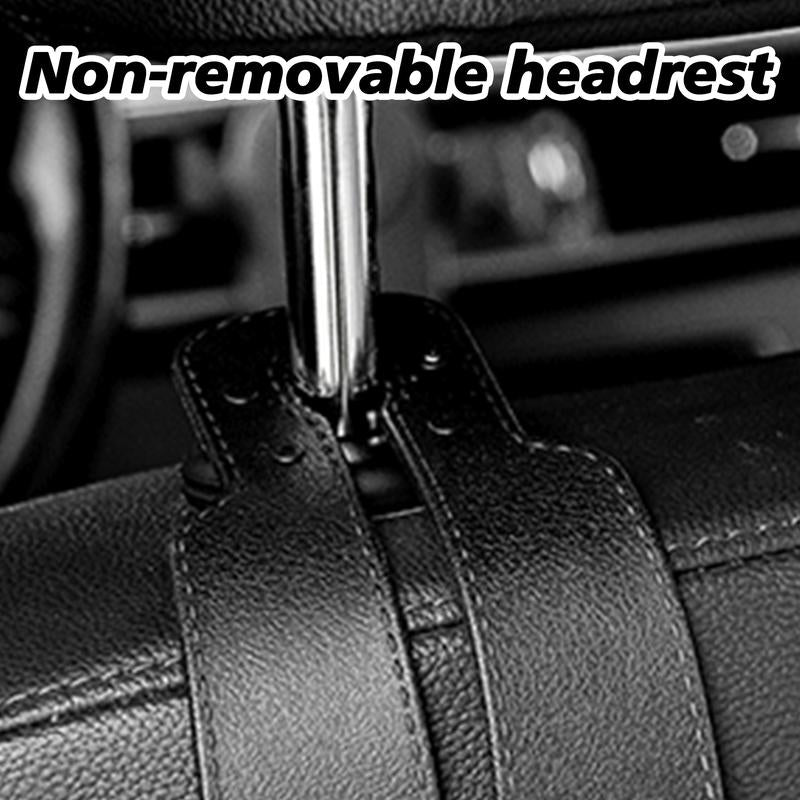 4 Counts Car Seat Headrest Hook, Improved Car Seat Back Double Hooks for Kids' Toys Hats Masks Sunglasses, Soft Gentle Faux Leather