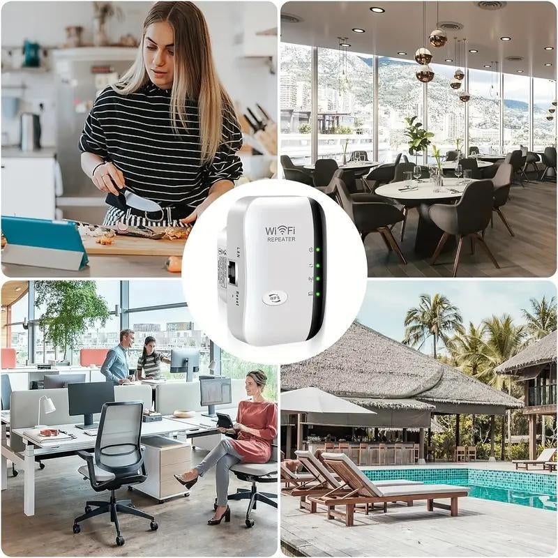 WIFI 300Mbps Repeater, Signal Amplifier, Enhances Signal and Extends Coverage, Wireless Network Repeater for Home Office, Home Accessories Wifi Repeater