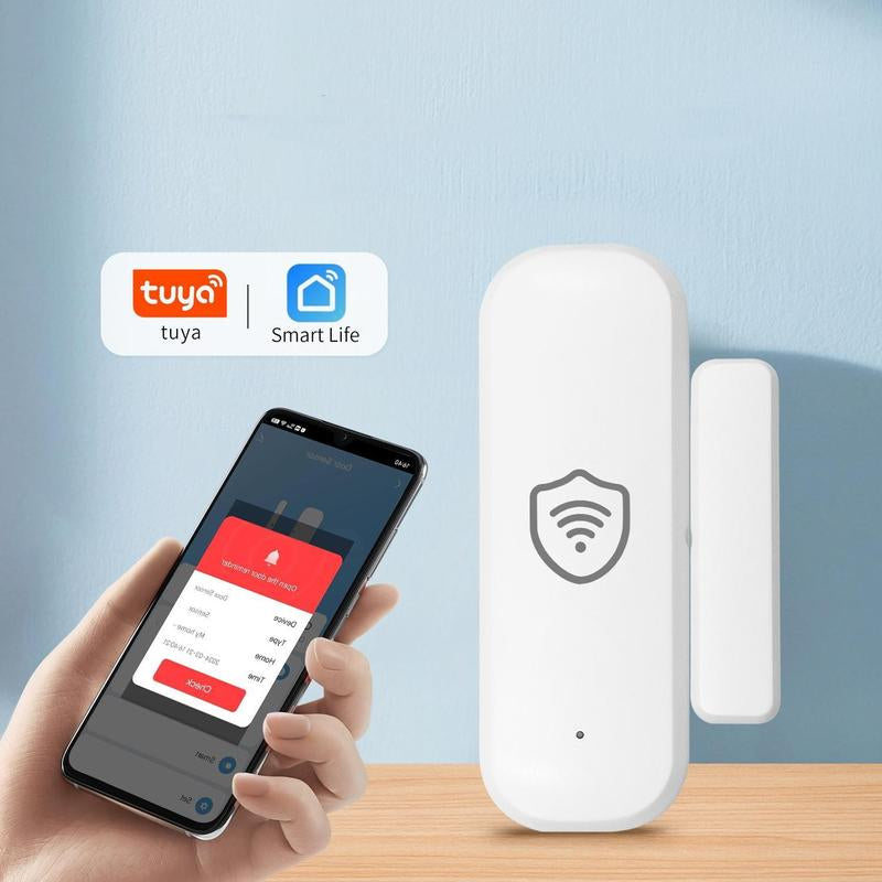 Yfk-Tuya Wifi Smart Door Window Sensor - Real-Time Security Alerts Compatible with Alexa & Google Home for Enhanced Smart Home Security