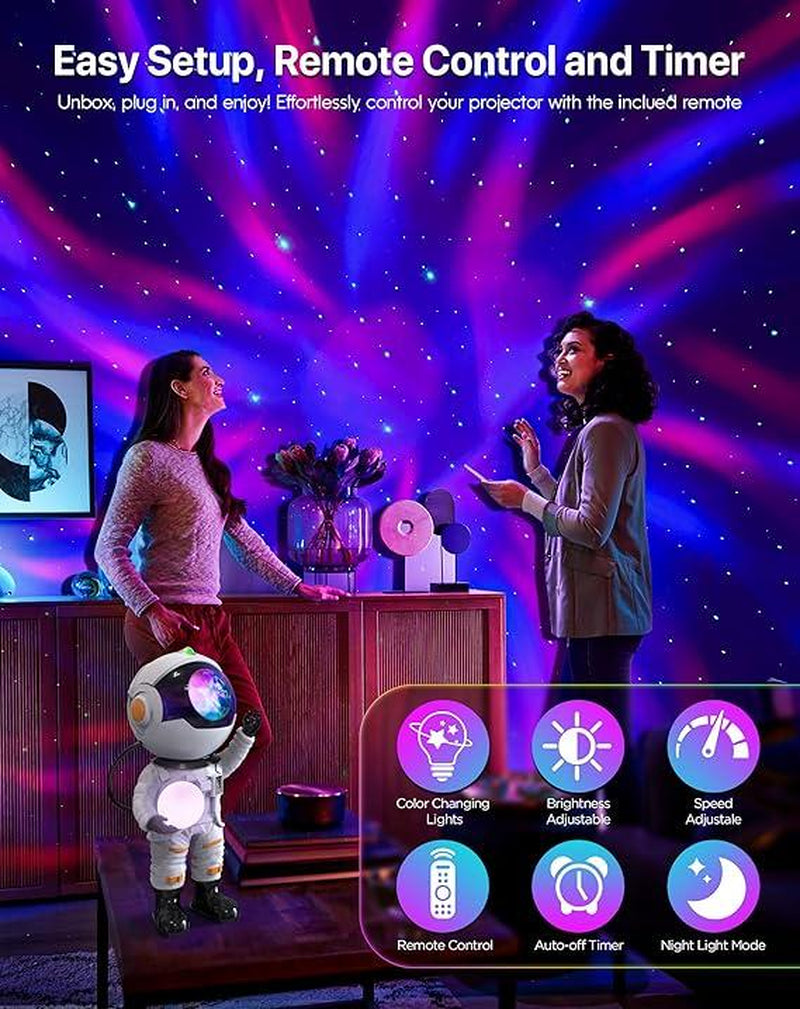 Star Projector Galaxy Night Light Astronaut Space Projector Starry Nebula Ceiling Light with Remote Control Modern Light Projector for Bedroom Decor, Gifts for Adults, Teens, Christmas, Birthday