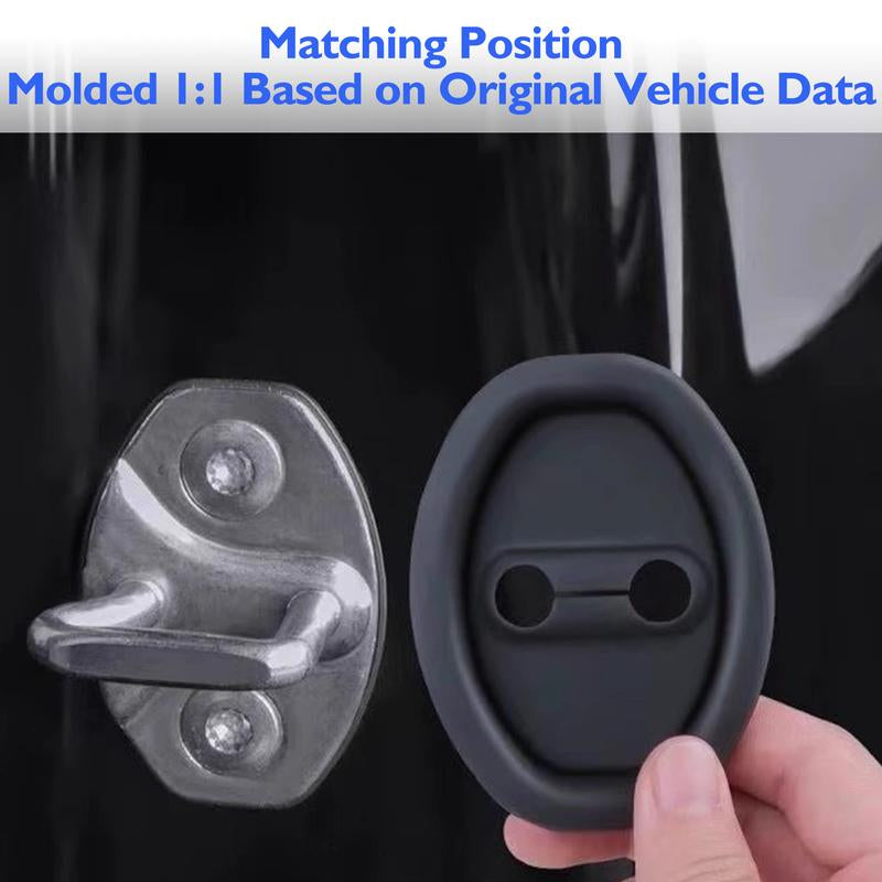 8 Counts Door Latch Lock Cover, Durable Car Accessories to Protect Door Latches, Easy Install Self-Stick Design for Auto Use