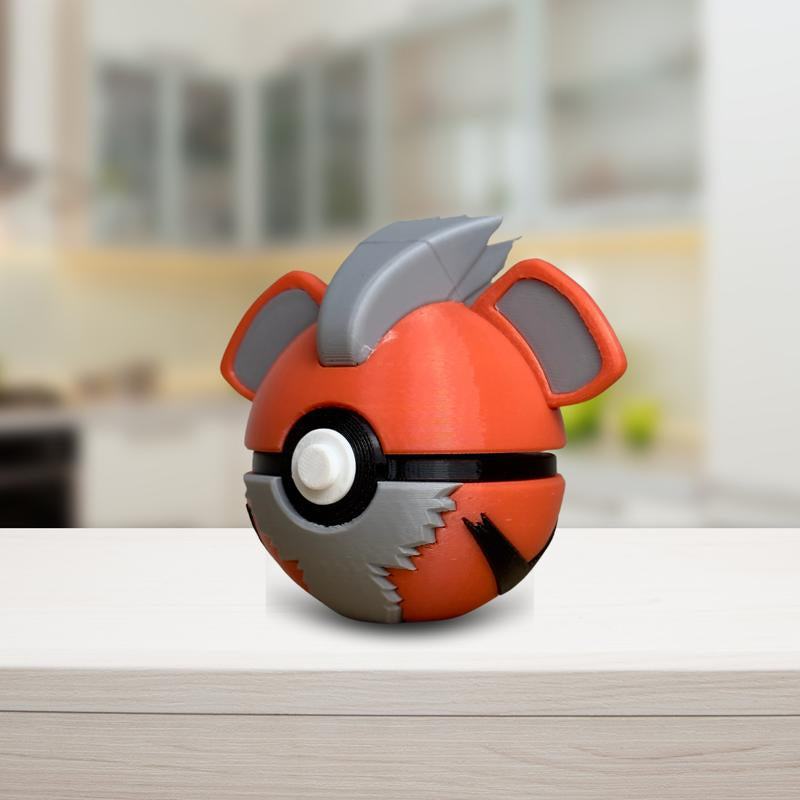 Growlithe-Inspired 3D Printed Pokéball Collectible