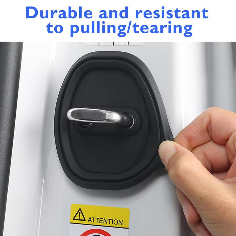 8 Counts Door Latch Lock Cover, Durable Car Accessories to Protect Door Latches, Easy Install Self-Stick Design for Auto Use