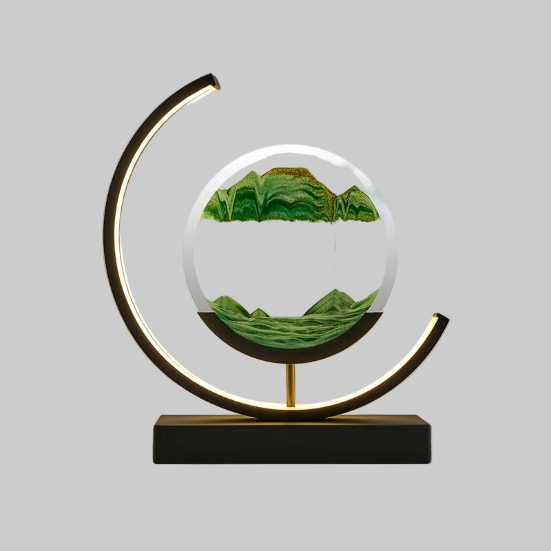 Creative LED Quicksand Art Sand Painting Hourglass Lamp Remote Control 360° Rotatable for Home Bedroom Table Desk Decoration