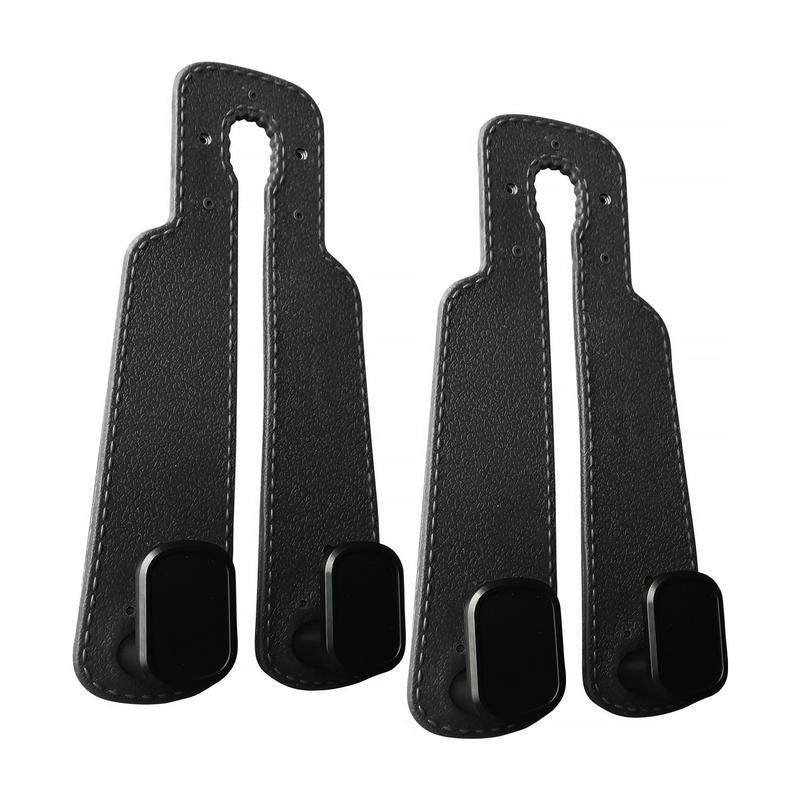 4 Counts Car Seat Headrest Hook, Improved Car Seat Back Double Hooks for Kids' Toys Hats Masks Sunglasses, Soft Gentle Faux Leather