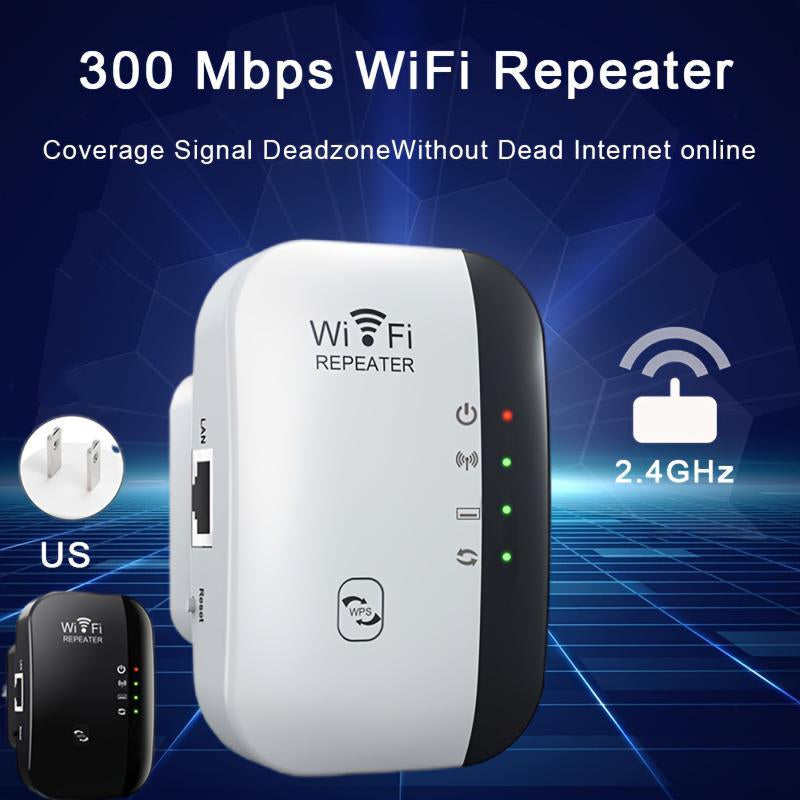 WIFI 300Mbps Repeater, Signal Amplifier, Enhances Signal and Extends Coverage, Wireless Network Repeater for Home Office, Home Accessories Wifi Repeater