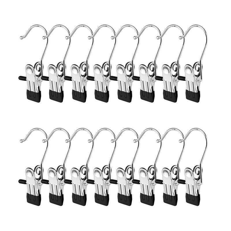 Boot Hangers for Closet 16 Counts, Boot Clips for Hanging, Space Saving Hanging Boot Rack, Multi Function Hooks  for Home, Travel, Pants, Socks, Handbags