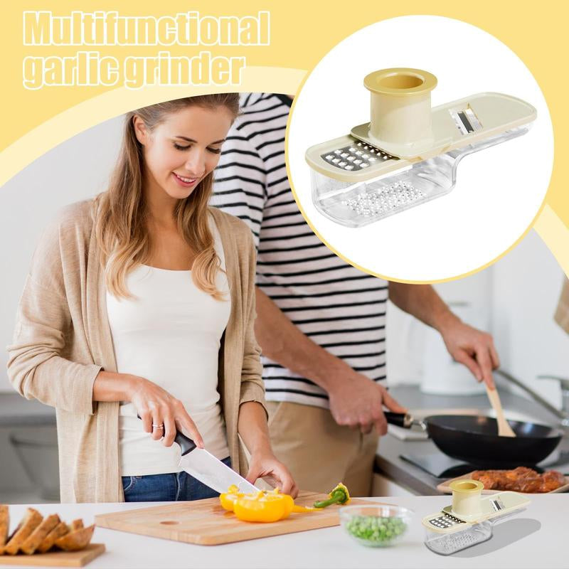 Multifunctional Garlic Grinder, Compact Design, Professional Mandoline Slicer, Multi-Purpose Kitchen Grinder with Stainless Steel Blades, Easy to Use & Clean, for Home, Restaurant